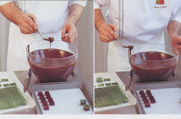 Завершальний етап приготування полунично-шоколадних цукерок