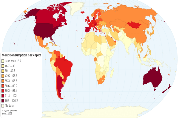 Карта споживання м'яса