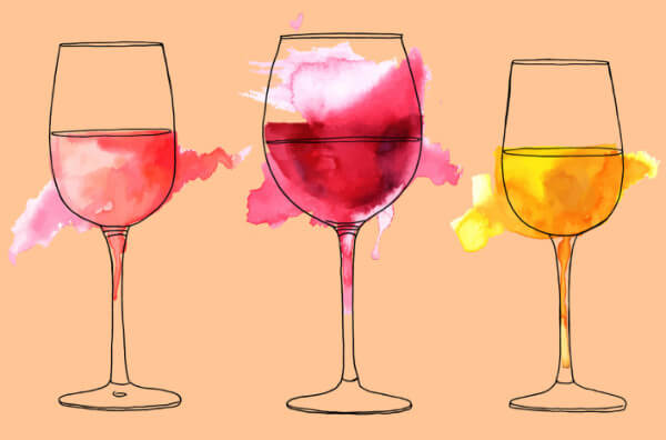 Малюнок келихів вина
