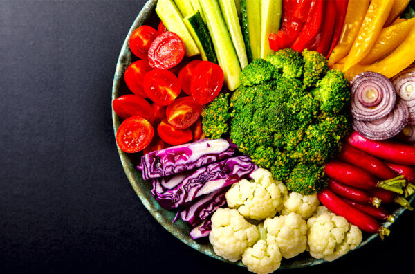 Тарілка з овочами
