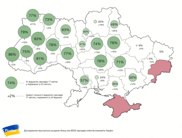 Графік працюючих закладів харчування у різних куточках України